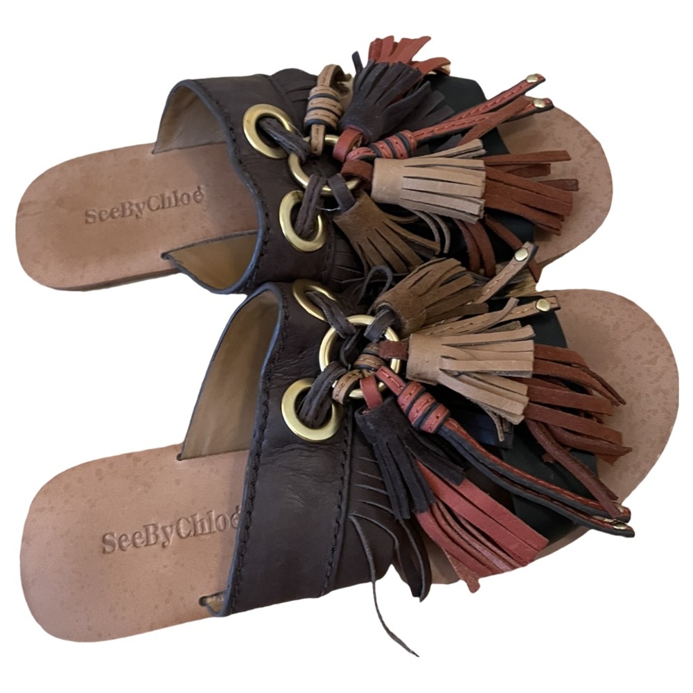 See By Chloe Leather Tassle Sandals View 4